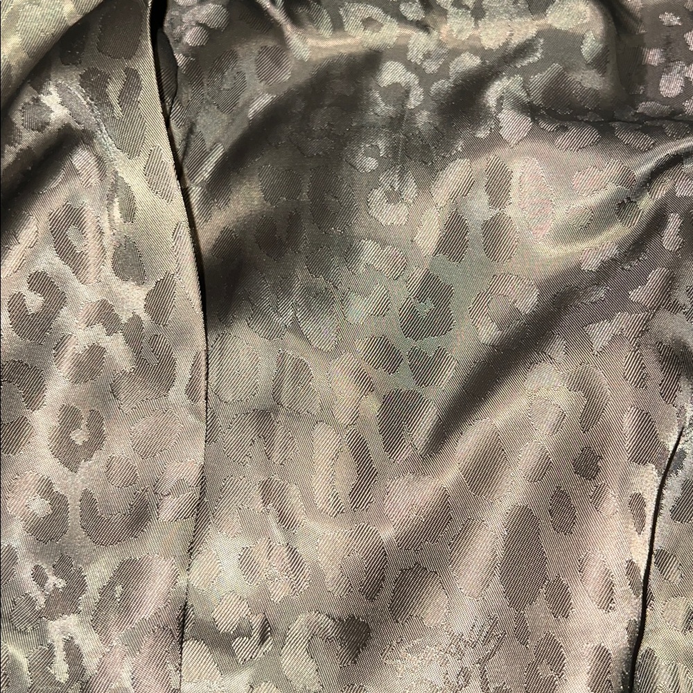 Express Zip Up Moto Jacket with Leopard Print Lining and Silver Accents, size L - Picture 10 of 13